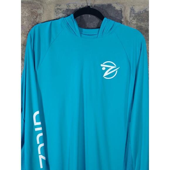 Gillz Tournament Hoodie V2 Top Men's Teal Blue Lightweight Vented Angler Fishing - Picture 3 of 13